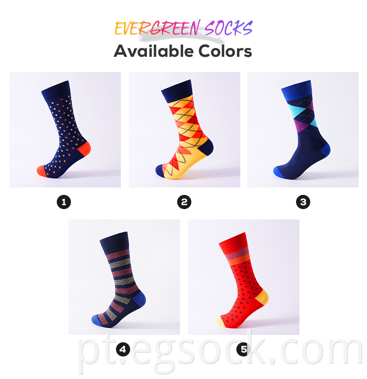 Dress Socks With Colorful Designs